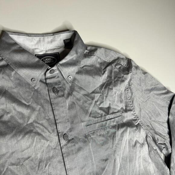 Land Rover Button Down Shirt Men’s M Gray Long Sleeve 100% Cotton Logo Embroider - Picture 13 of 14